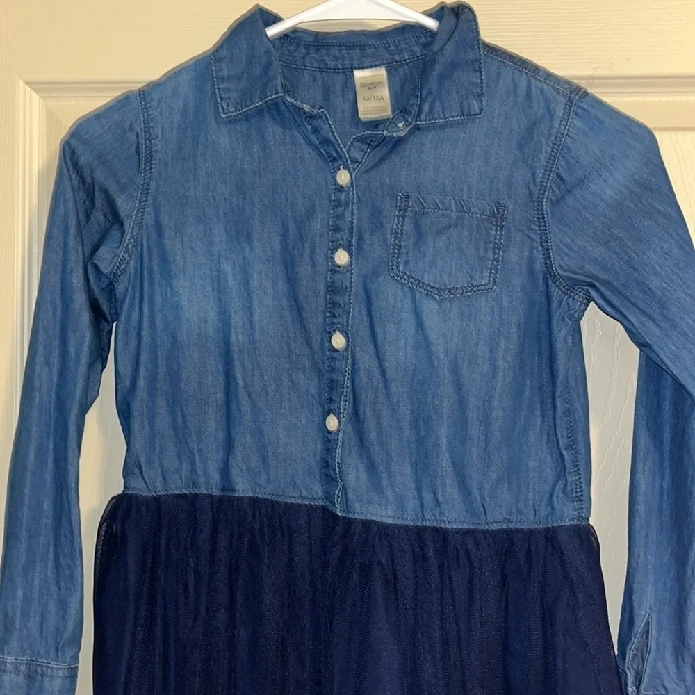 Osh Kosh denim dress with lined tulle skirt.
